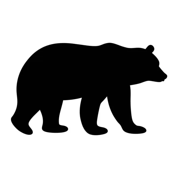 Kudretli bir ayının Silueti Beyaz bir zemin üzerinde zarafetle yürüyor