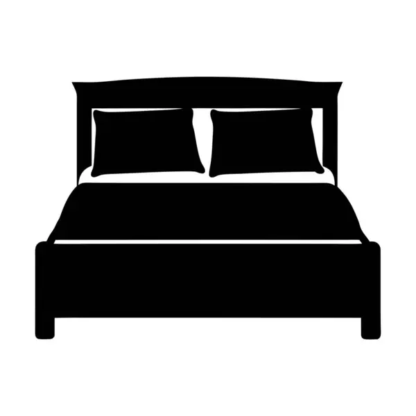 Yastıklı ve başlıklı Yatağın Parlak ve Minimalist Silueti