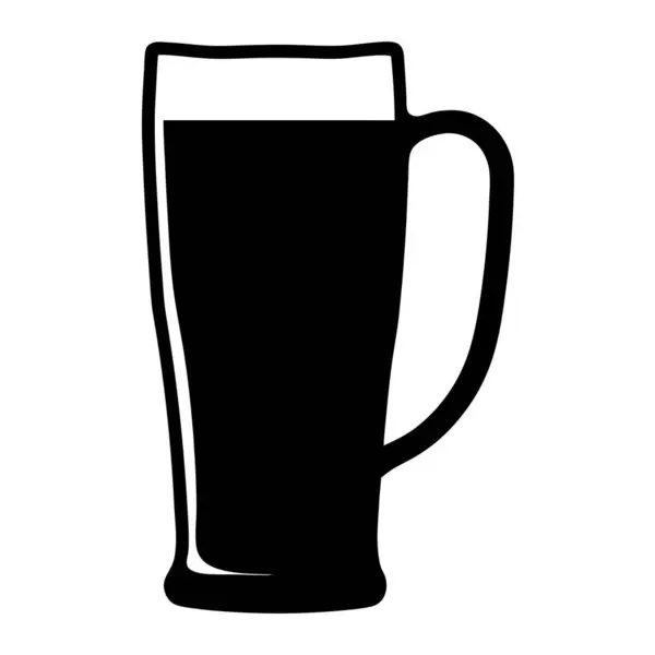 Ticari veya Dekoratif Amaçlar için Siyah ve Beyaz Bira Kupa İllüstrasyonu