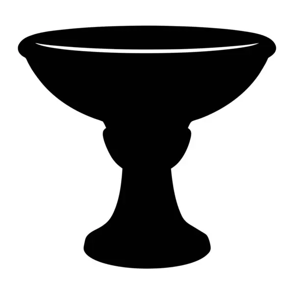 Beyaz arkaplanda kadeh şeklinde zarif bir siyah siluet.