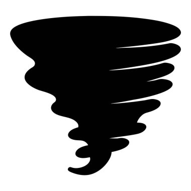 Kasırga 'nın Siyah Silueti ya da Beyaz Arkaplanda Twister