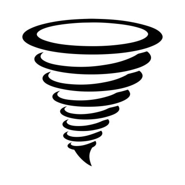 Doğal afet girdabını tasvir eden siyah-beyaz kasırga görüntüsü