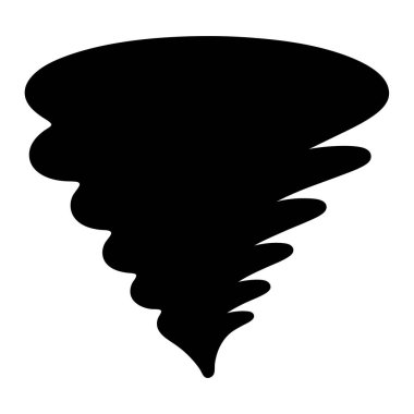 Siyah ve Beyaz Çalkantılı Rüzgarlarda Tarzlanmış Kasırga Silueti