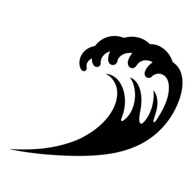 Deniz temalı tasarım ve markalaşma için şekillendirilmiş siyah-beyaz dalga çizimi