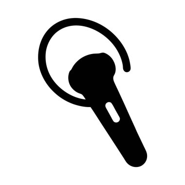 Beyaz Arkaplanda Mobil İletişim için Tek Siyah Kablosuz Bluetooth Kulaklık