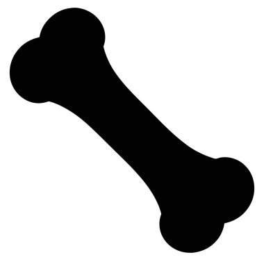 Beyaz arka planda klasik bir köpek kemiği sembolünün silueti