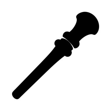 Beyaz arkaplanda eski bir tören asasının ya da bastonun siyah silueti.