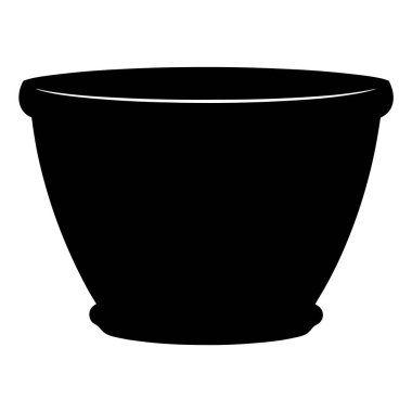 Basit ve şık bir saksının silueti veya bitki kabı tasarımı