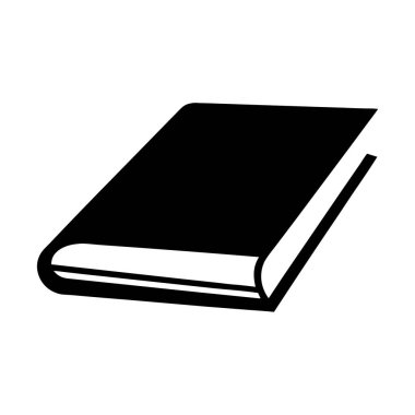 Kapalı Kapalı Kapalı Kapalı Bir Kitabın Basit Siyah ve Beyaz Çizimi