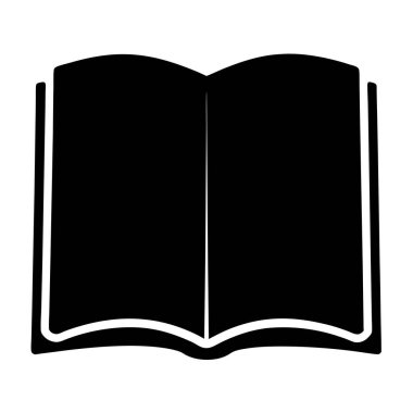 Bilgi, öğrenme, okuma ve kütüphane kaynağını temsil eden açık kitap simgesi