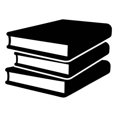 Üç sert ciltli kitabın siyah beyaz çizimi