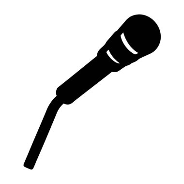 Vokalleri veya enstrümanları kaydetmek için kullanılan dinamik bir mikrofonun silueti