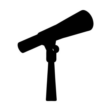 Göksel nesneleri gözlemlemek için ayakta duran bir teleskopun silueti