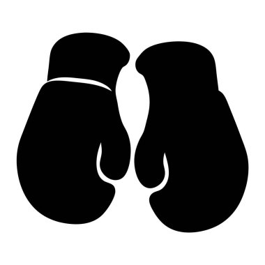 Grafiksel siluet görüntü yakın konumda bir çift siyah boks eldiveni gösteriyor