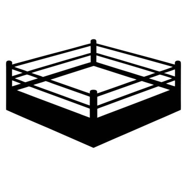 Maçın başlamasına hazır tek renkli bir boks ringi çizimi