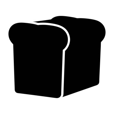 Bir somun ekmeğin siyah silueti, dilimlenmeye hazır.