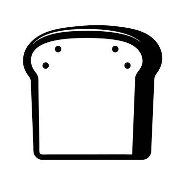 Bir dilim beyaz ekmeğin monokromatik tasviri, basit ve grafik