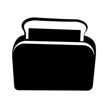 Ekmek kızartma makinesinin basit siyah beyaz görüntüsü.