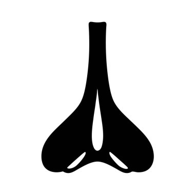 Beyaz arkaplan illüstrasyonunda stilize siyah bisiklet koltuğu çizimi