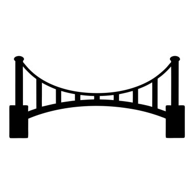 Kemerli ve Destek Sütunlu Bir Köprünün Siyah ve Beyaz İllüstrasyonu