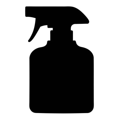 Siyah sprey şişesi silueti, temizlik ya da bahçe işleri için kullanılabilir.