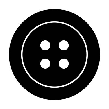 Bir Dört Delik Düğmesinin Basit Siyah-Beyaz Görünümü
