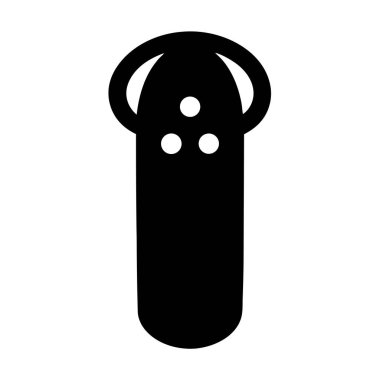 Üç Düğmeli Sanal Gerçeklik Denetleyici Aygıtının Siyah ve Beyaz Simgesi