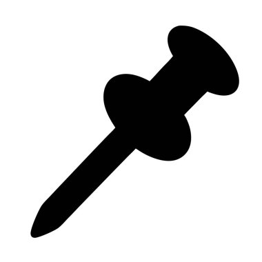Bir Thumbtack Pushpin Çizim Simgesinin Siyah Silueti