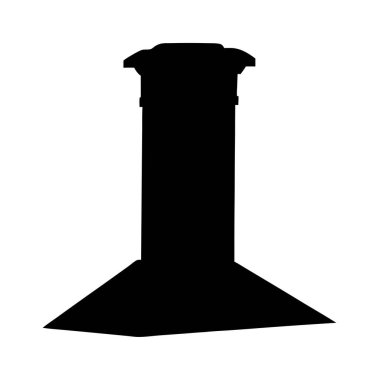 Baca ya da Range Hood 'un Düz Üstlü ve Kare Üstlü Siyah Silueti