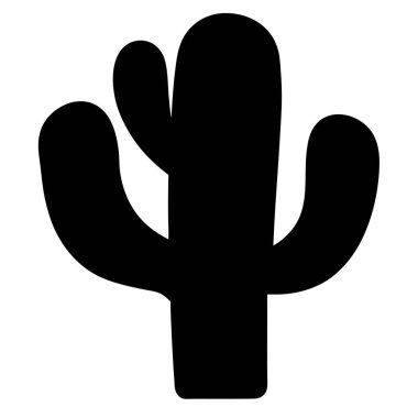 Dikenli Armut Bitkisi İllüstrasyonunun Basit Siyah Silüeti