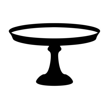 Zarif Siyah Pasta Standı Silüeti Resimsel Grafik Tasarım Elemanı