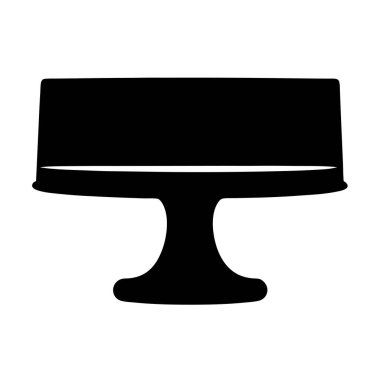 Lezzetli Tatlılar ve Pişmiş Mallar İçin Pasta standının Siyah Silueti