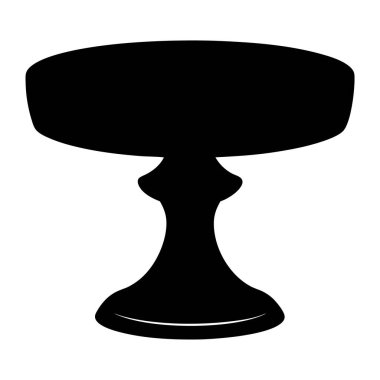 Pasta standının zarif siyah silueti Yaya Sahnesi Görünümü