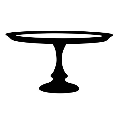 Zarif Siyah Pasta Standı Siluet Çizimi Tatlı Servisi Yaya Tepsisi