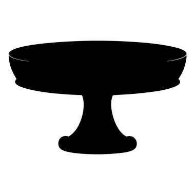 Yaya Kek standının zarif siyah silueti veya Servis Tabağı