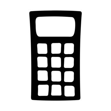 Basit Siyah ve Beyaz Hesaplayıcı Simge Grafik Tasarım Elemanı