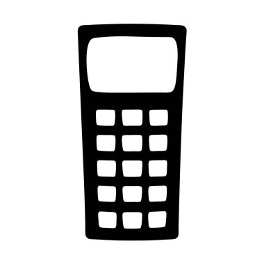 Basit Siyah ve Beyaz Hesaplayıcı Simge Çizim Tasarımı