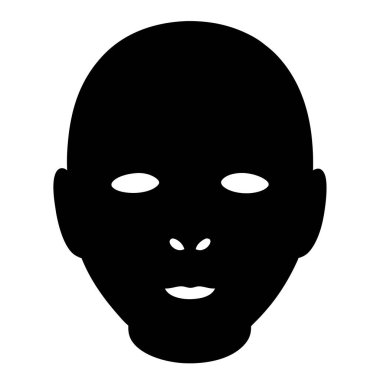 Bir İnsan Başının ve Yüz Simgesinin Basit Siyah Silüeti