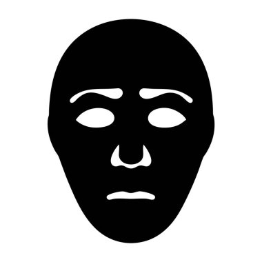 Üzüntü Gösteren Basit Bir İnsan Yüzü Maskesinin Siyah ve Beyaz Görüntüsü