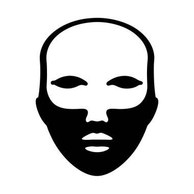 Sakallı Bir Yüzün Soyut Siyah ve Beyaz Çizimi