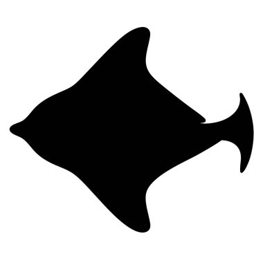 Soyut Aquatik Hayvan Tasarımı 'nın Basit Siyah Silueti