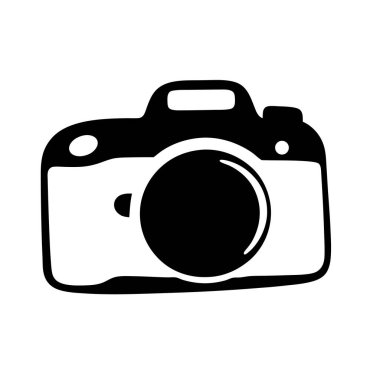 Basit Siyah ve Beyaz Kamera Simgesi Dijital Görüntü Ekipmanı