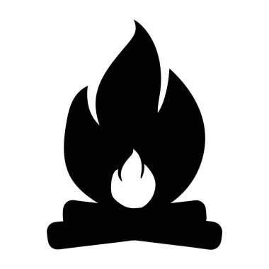 Kamp Ateşi Simgesi Siyah Siluet Grafik Tasarım Resimleri