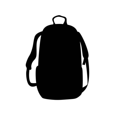 Siyah Sırt Çantası Silüeti Basit Tasarım Vektör Resimleri Seyahat Çantası Okul Çantası