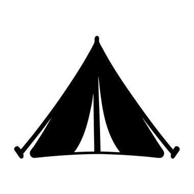 Bir Kamp Çadırı Grafiksel Resminin Basit Siyah Silüeti