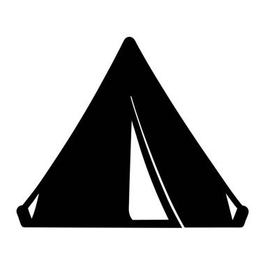 Bir Kamp Çadırı Grafiğinin Basit Siyah Silüeti