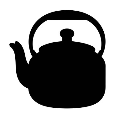 Kaynayan Su, Çay, Kahve ve İçecek İçin Klasik Çaydanlık Silueti