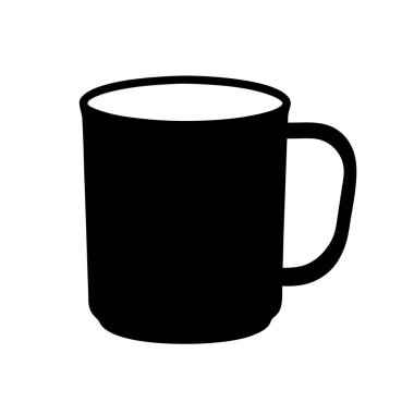 Bir fincan kahve bardağının basit siyah silueti İçecek içecek takımı