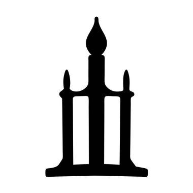 Uzun Merkezi Mumlu Üç Mum 'un Siyah Silüeti