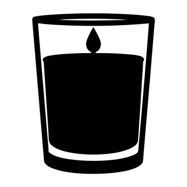 Cam tutacağındaki bir mumla ilgili siyah-beyaz tasviri, Basit Mum Simgesi, Aydınlık 